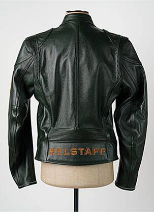Geacă din piele buzunare verde BELSTAFF bărbat