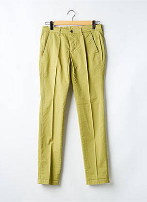 Pantalon chino țesătură poplin talie înaltă verde MASON'S bărbat