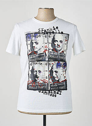 Tricou croială cambrată mâneci scurte alb FRANKIE MORELLO bărbat