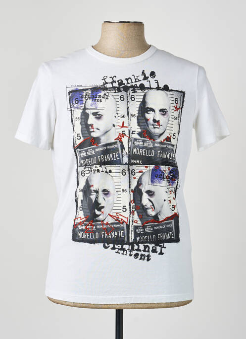 Tricou croială cambrată mâneci scurte alb FRANKIE MORELLO homme