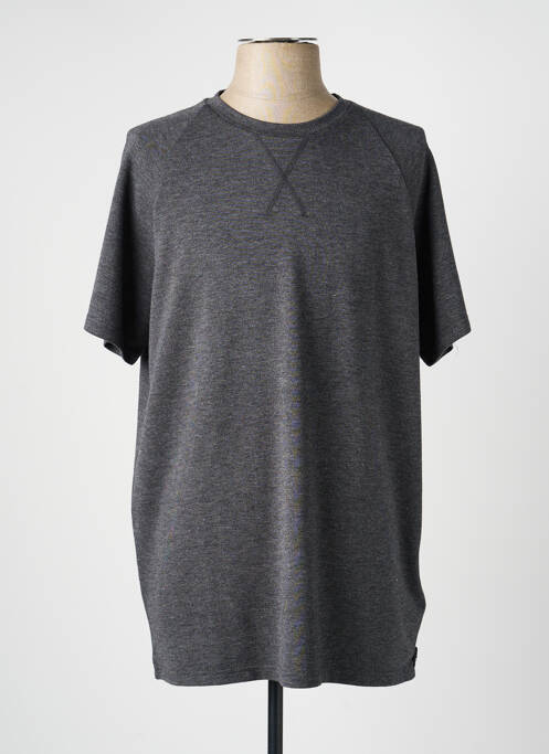 Tricou croială dreaptă mâneci scurte gri INK homme