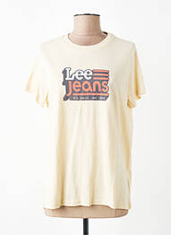 Tricou croială dreaptă mâneci scurte bej LEE COOPER femme
