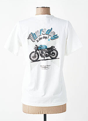 Tricou serigrafie flockată mâneci scurte alb FRUIT OF THE LOOM femeie
