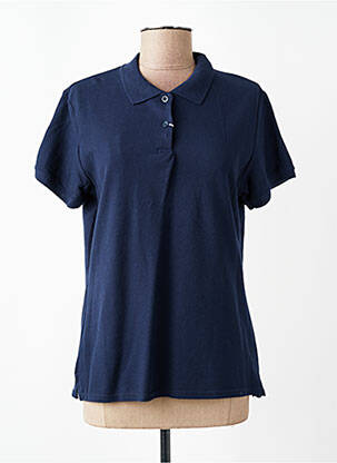 Polo croială cambrată mâneci scurte albastru FRUIT OF THE LOOM femeie