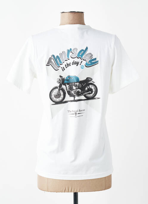Tricou serigrafie flockată mâneci scurte alb FRUIT OF THE LOOM femme
