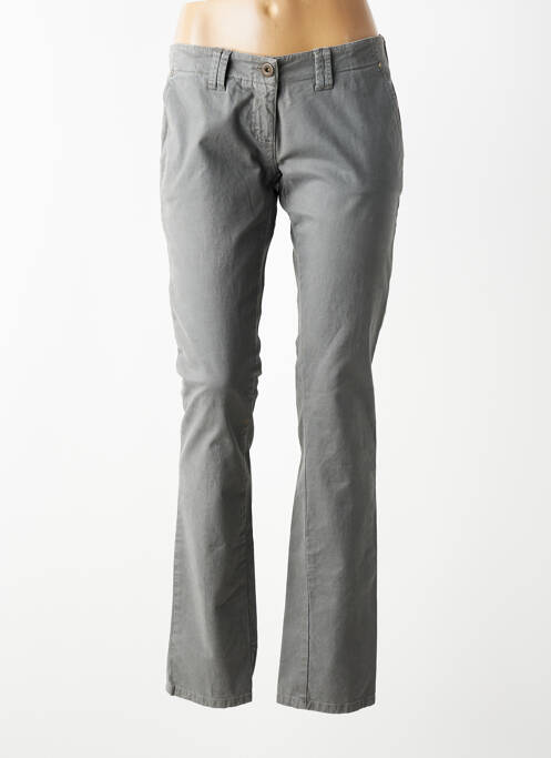 Pantalon chino țesătură poplin mărime normală gri AERONAUTICA femme