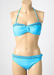 Costum de baie din două piese elasticitate top bentiță albastru REGLISSE femme