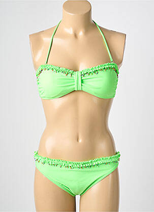Costum de baie din două piese elasticitate top bentiță verde REGLISSE femeie