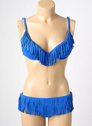 Costum de baie din două piese elasticitate top sutien modelat albastru REGLISSE femeie