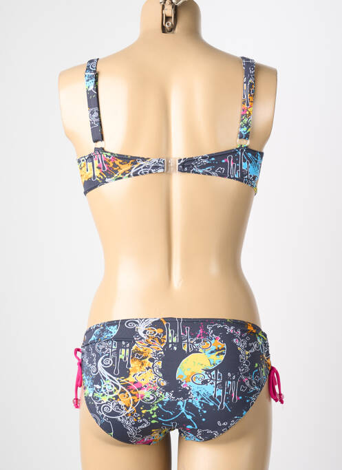 Costum de baie din două piese elasticitate sutien cupe întregi cu decolteu înalt albastru REGLISSE femme