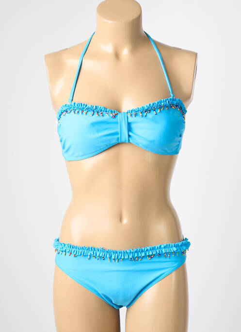 Costum de baie din două piese elasticitate top bentiță albastru REGLISSE femme