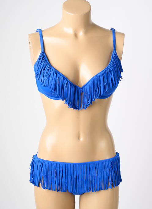 Costum de baie din două piese elasticitate top sutien modelat albastru REGLISSE femme