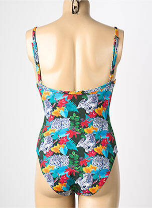 Costum de baie dintr-o singură piesă efect material satinat top sutien push-up albastru REGLISSE femeie