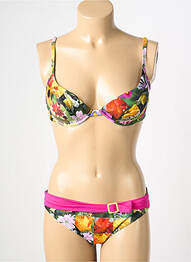 Costum de baie din două piese elasticitate top sutien push-up roz REGLISSE femeie