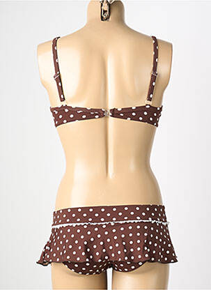Costum de baie din două piese elasticitate top sutien push-up maro REGLISSE femeie