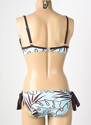 Costum de baie din două piese elasticitate top sutien push-up albastru REGLISSE femeie