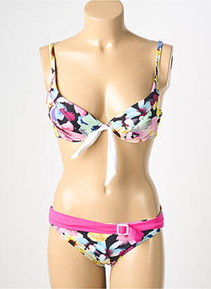 Costum de baie din două piese elasticitate top sutien push-up roz REGLISSE femeie