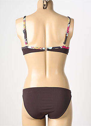 Costum de baie din două piese elasticitate top sutien modelat maro REGLISSE femeie