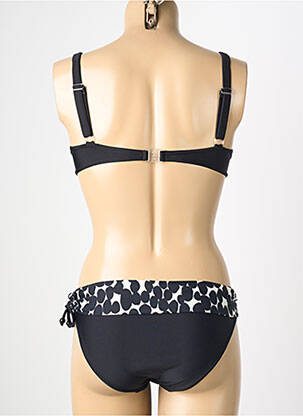 Costum de baie din două piese elasticitate sutien balconet cu decolteu înalt negru REGLISSE femeie
