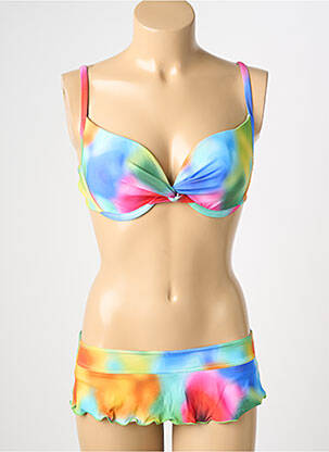 Costum de baie din două piese elasticitate top sutien modelat albastru REGLISSE femeie