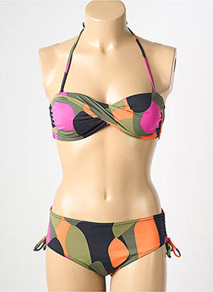 Costum de baie din două piese elasticitate top bentiță verde REGLISSE femeie