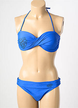 Costum de baie din două piese elasticitate top sutien modelat albastru REGLISSE femeie