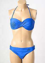Costum de baie din două piese elasticitate top sutien modelat albastru REGLISSE femme
