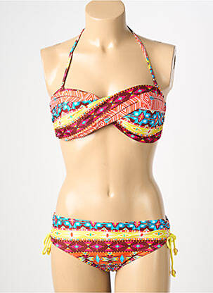 Costum de baie din două piese elasticitate top sutien modelat portocalie REGLISSE femeie