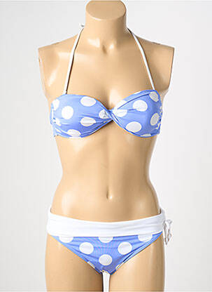 Costum de baie din două piese elasticitate top sutien modelat albastru REGLISSE femeie
