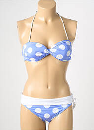 Costum de baie din două piese elasticitate top sutien modelat albastru REGLISSE femeie