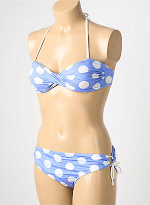 Costum de baie din două piese elasticitate top sutien modelat albastru REGLISSE femeie