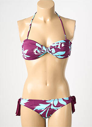 Costum de baie din două piese elasticitate top sutien modelat violet REGLISSE femeie