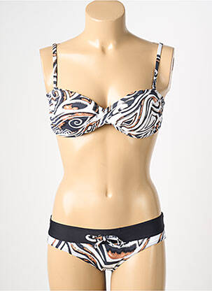 Costum de baie din două piese elasticitate top sutien modelat negru REGLISSE femeie