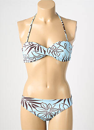 Costum de baie din două piese elasticitate top sutien modelat albastru REGLISSE femeie