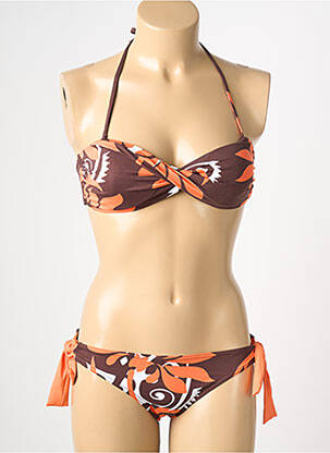 Costum de baie din două piese elasticitate top sutien modelat portocalie REGLISSE femeie