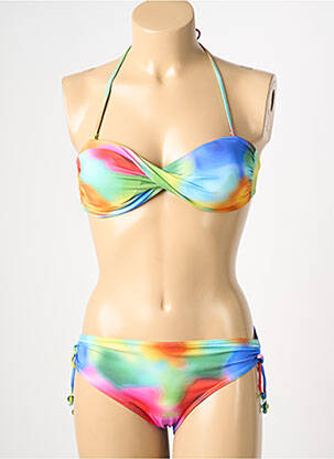 Costum de baie din două piese elasticitate top sutien modelat verde REGLISSE femeie