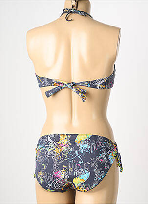 Costum de baie din două piese elasticitate top sutien modelat gri REGLISSE femeie