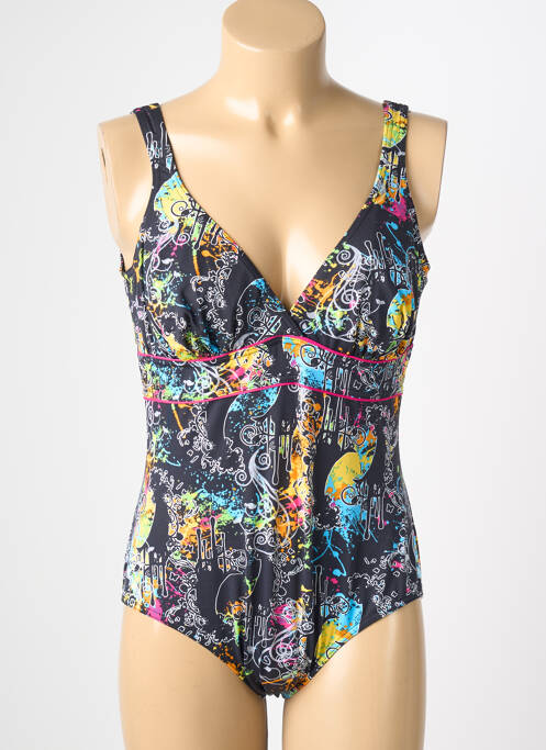 Costum de baie dintr-o singură piesă imprimeu fantezie sutien balconet cu decolteu înalt negru REGLISSE femme
