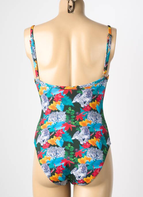 Costum de baie dintr-o singură piesă efect material satinat top sutien push-up albastru REGLISSE femme