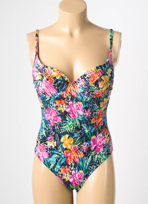 Costum de baie dintr-o singură piesă efect material satinat top sutien push-up negru REGLISSE femme