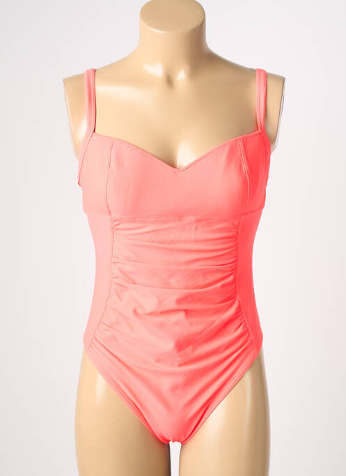 Costum de baie dintr-o singură piesă efect material satinat top sutien modelat portocaliu REGLISSE femme