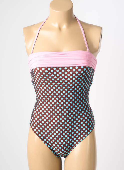 Costum de baie dintr-o singură piesă bretele elastice detașabile top bentiță maro REGLISSE femme