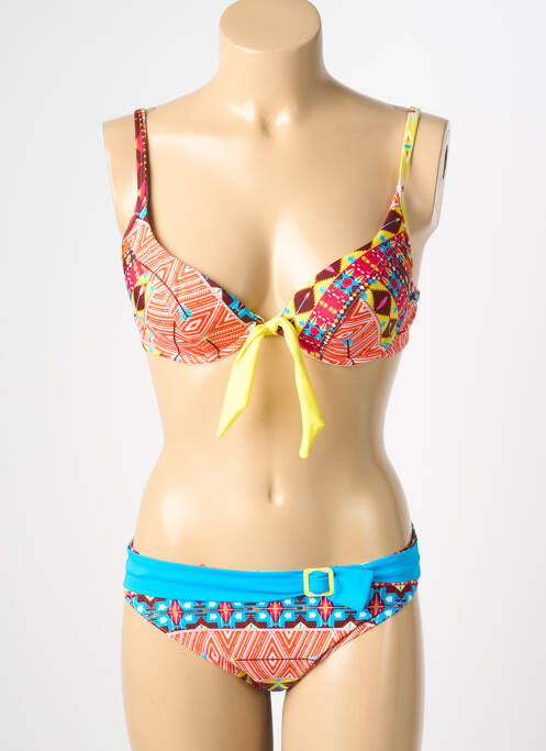 Costum de baie din două piese elasticitate top triunghiuri portocaliu REGLISSE femme