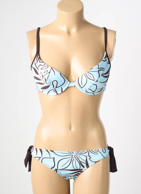 Costum de baie din două piese elasticitate top sutien push-up albastru REGLISSE femme