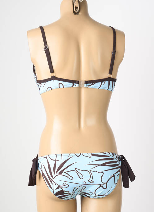 Costum de baie din două piese elasticitate top sutien push-up albastru REGLISSE femme
