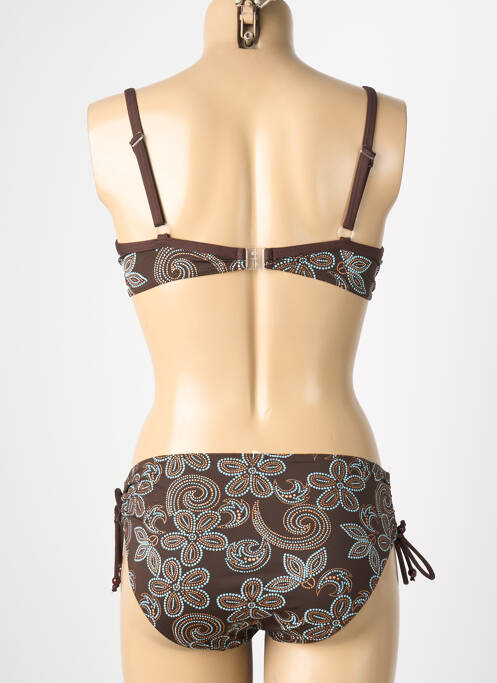 Costum de baie din două piese elasticitate top sutien modelat maro REGLISSE femme