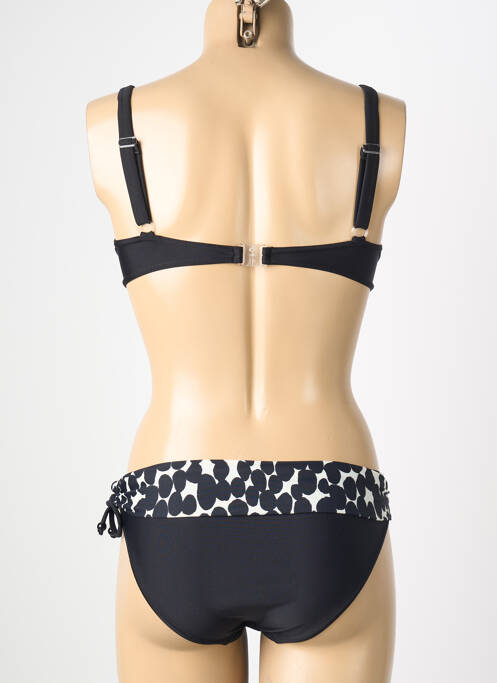 Costum de baie din două piese elasticitate sutien balconet cu decolteu înalt negru REGLISSE femme