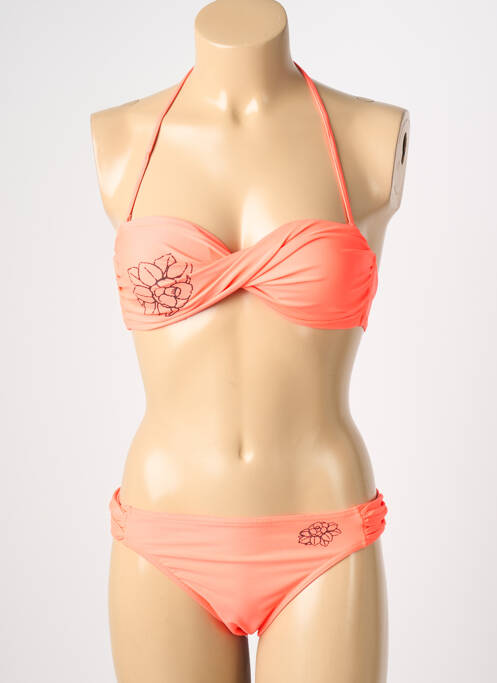 Costum de baie din două piese elasticitate top sutien modelat portocaliu REGLISSE femme