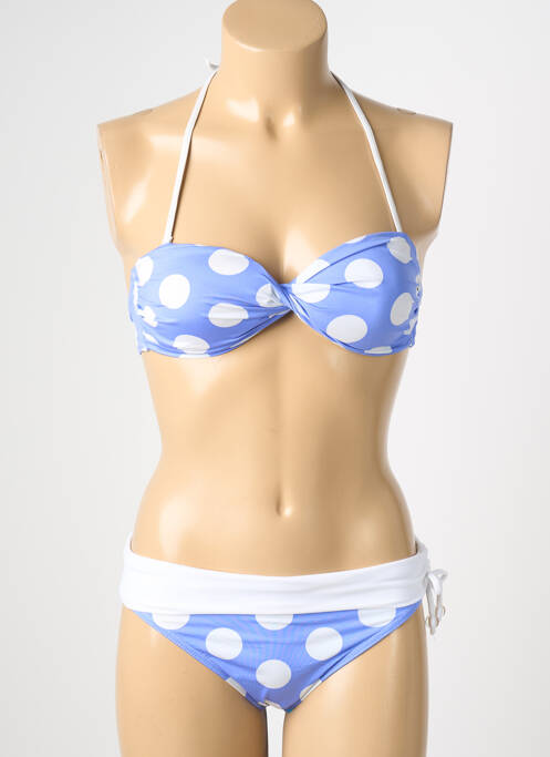 Costum de baie din două piese elasticitate top sutien modelat albastru REGLISSE femme