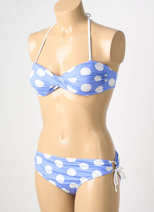 Costum de baie din două piese elasticitate top sutien modelat albastru REGLISSE femme